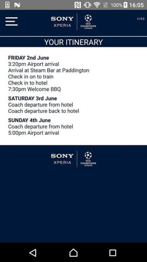 Sony Mobile UCL Guest App screenshot 2