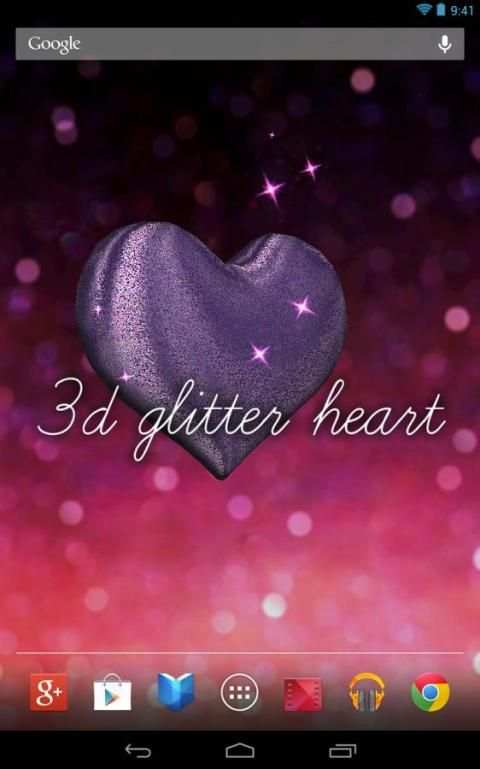 3D Glitter Heart LWP 2 تصوير الشاشة