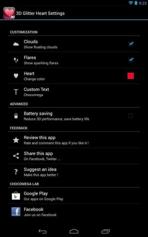 3D Glitter Heart LWP 7 تصوير الشاشة