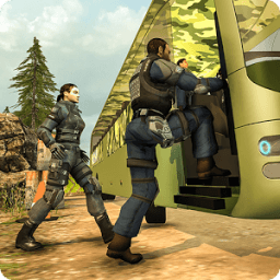 Real Offroad US Military Coach Transporter Sim أيقونة