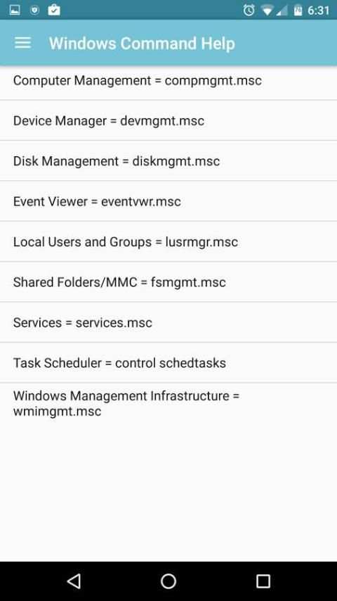 Windows Command Help screenshot 1
