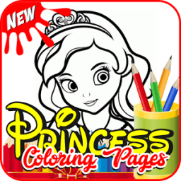 princess coloring pages for kids icon