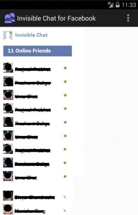 Invisible Chat for Facebook screenshot 3