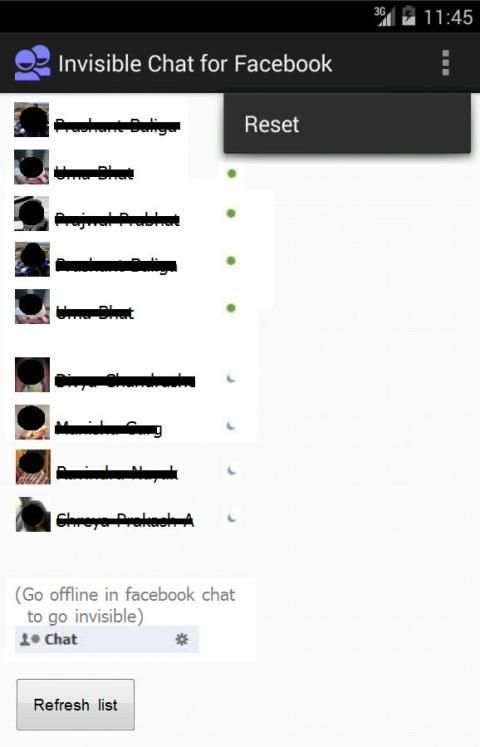 Invisible Chat for Facebook screenshot 2