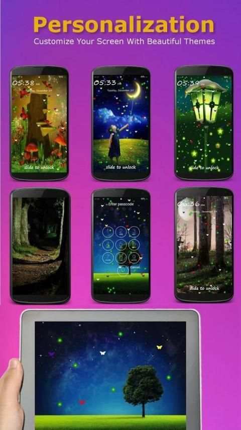 Lockscreen - Butterfly&Firefly screenshot 4