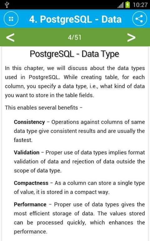 Free PostgreSQL Tutorial скриншот 1