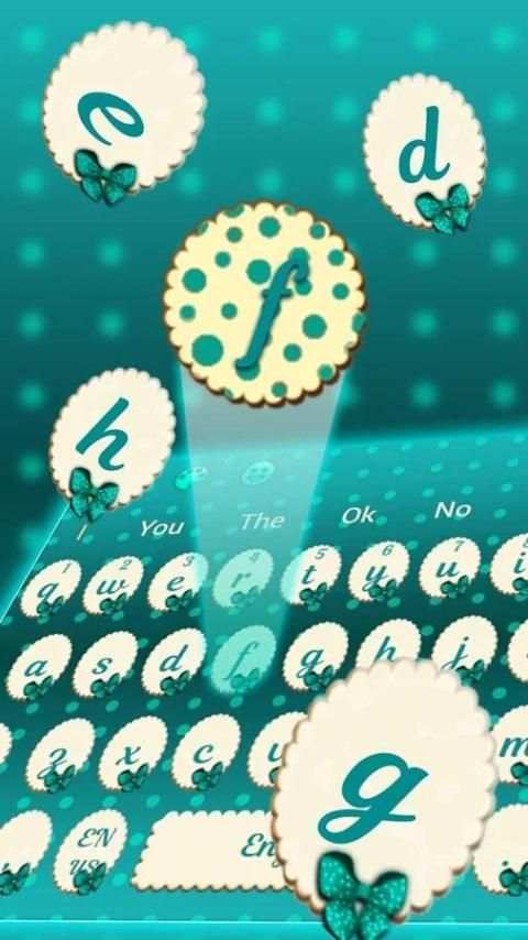 Turquoise Polka Dot keyboard Theme screenshot 2