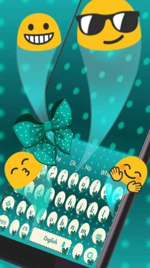 Turquoise Polka Dot keyboard Theme screenshot 1