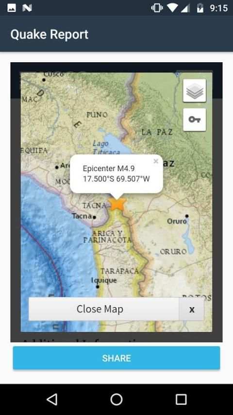Quake Report screenshot 2