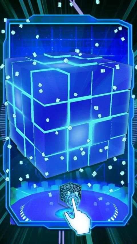 3D Sparkle Neon Cube Theme 4 تصوير الشاشة