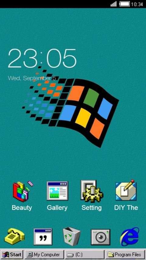Windroid tema for windows 95 PC Computer Launcher screenshot 4
