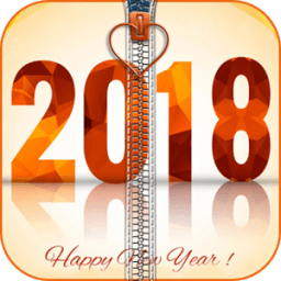 New Year 2018 Zipper Lock आइकन