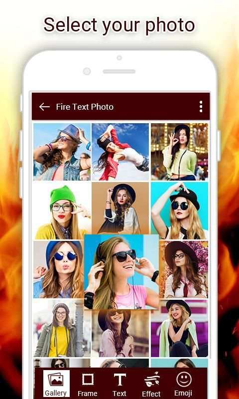 Fire Text Photo Frame स्क्रीनशॉट 4