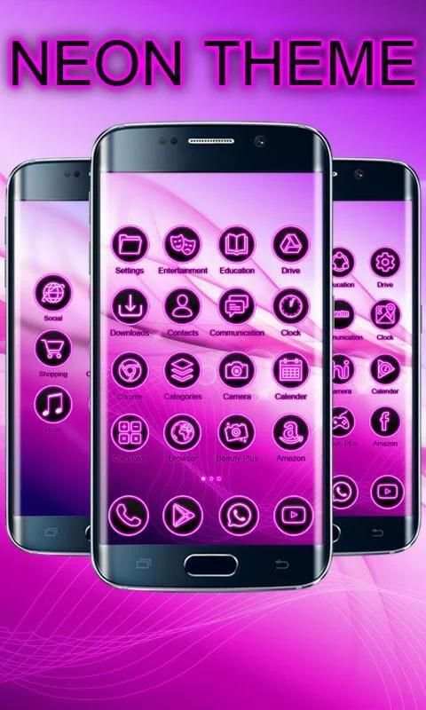 Neon Launcher Theme Free स्क्रीनशॉट 1