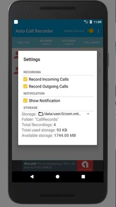 Auto Call Recorder 2017 screenshot 1