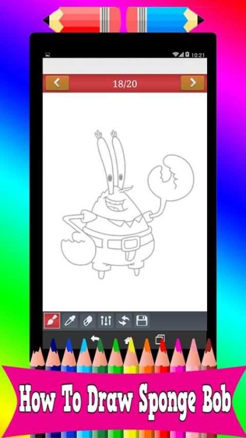 How to Draw : Sponge Bob - Easy Step screenshot 2