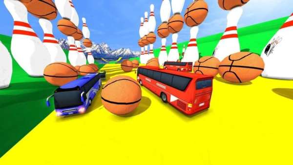 Superhero Color Bus Racing Stunt 3D screenshot 1
