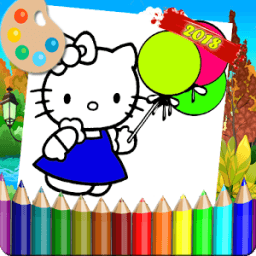 Coloring Pages Funny Hello Kity أيقونة