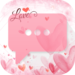 Love Pink Theme-Messaging 7 أيقونة
