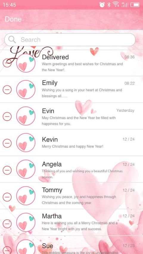 Love Pink Theme-Messaging 7 скриншот 2