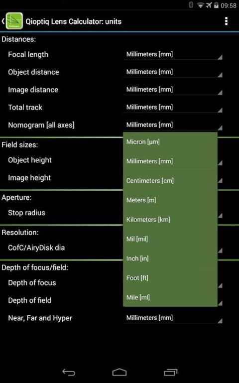 Qioptiq Lens Calculator скриншот 2
