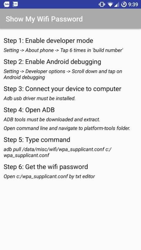 Show wifi password - Without root screenshot 2