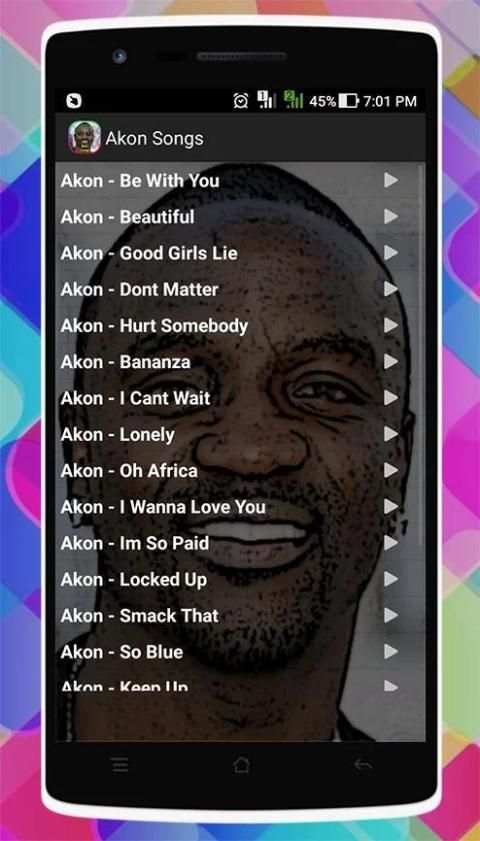 Akon Songs 2 تصوير الشاشة