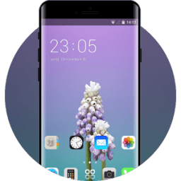 Theme for iPhone X: Purple Flower Icon Packs أيقونة