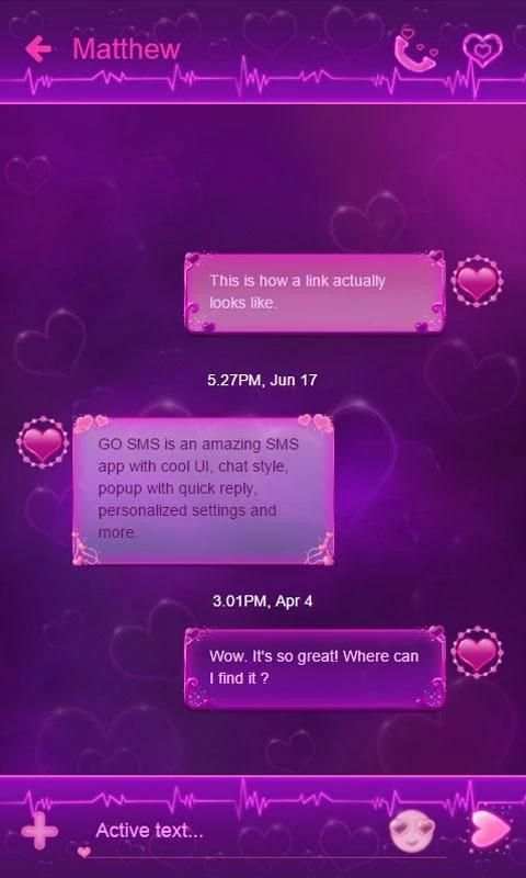 GO SMS Amour screenshot 2