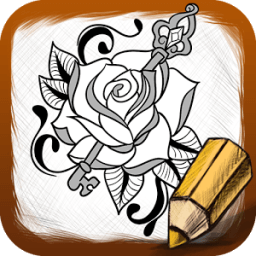 Art Draw Tattoo Flowers أيقونة