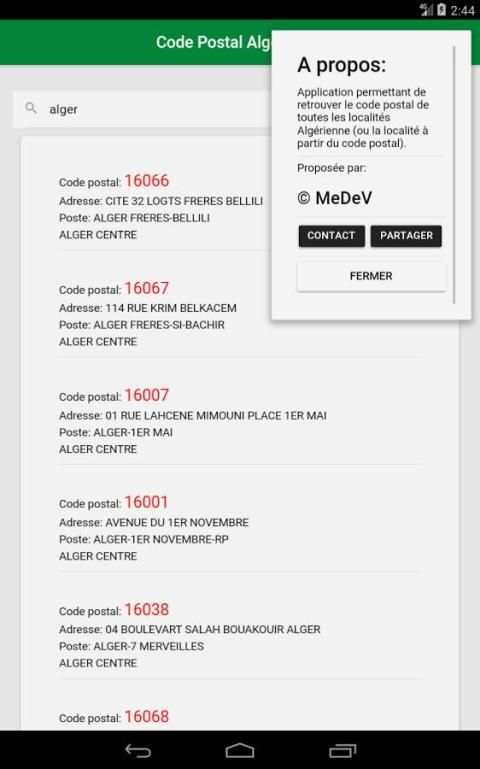 Code postal Algérie screenshot 1