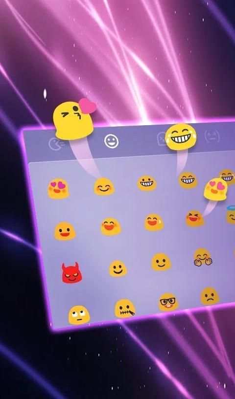 Neon Purple Love Keyboard Theme скриншот 4