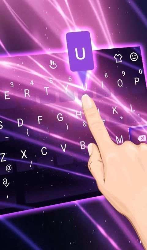 Neon Purple Love Keyboard Theme скриншот 6