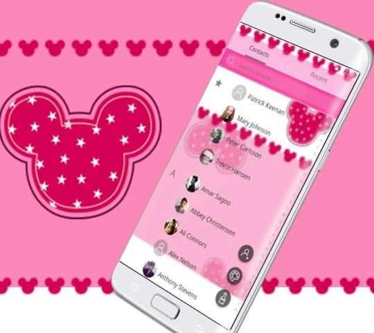 cute pink star Micky Mouse theme pretty wallpaper 3 تصوير الشاشة