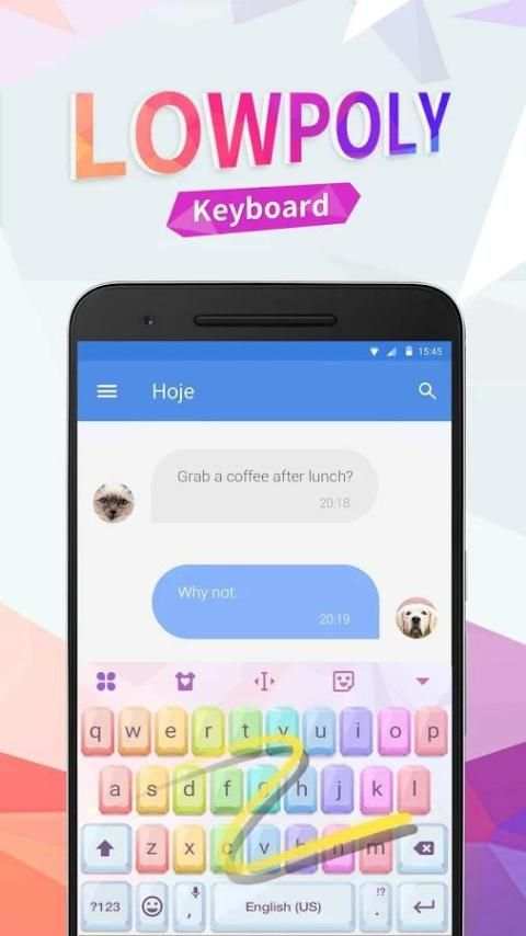 Low Poly Emoji Keyboard Theme for Whatsapp screenshot 1