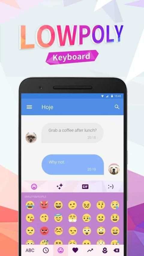 Low Poly Emoji Keyboard Theme for Whatsapp screenshot 4