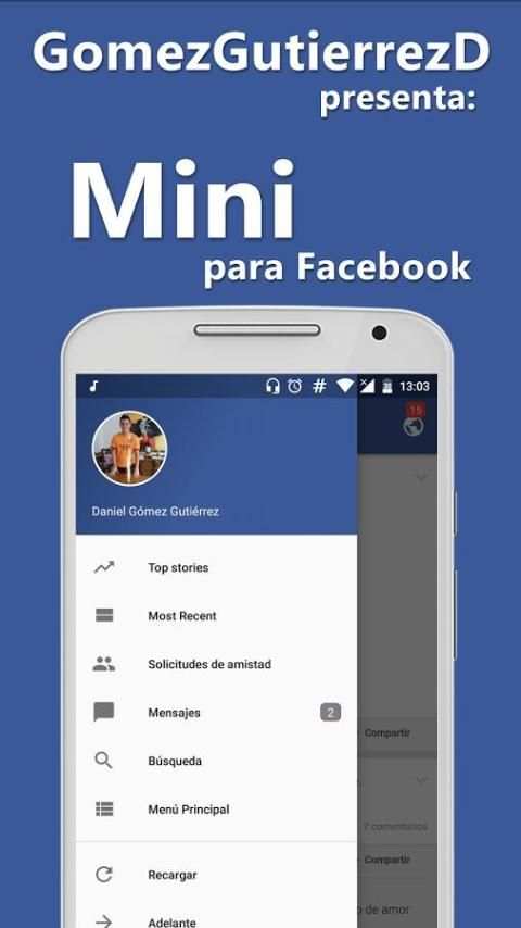 Mini para Facebook - ¡Nueva versión! स्क्रीनशॉट 6