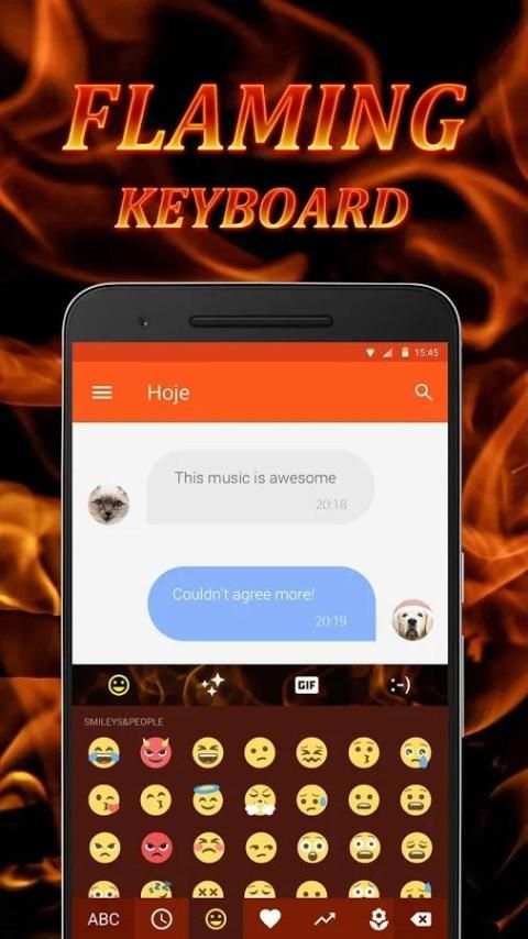 Flaming Keyboard Theme & Emoji Keyboard скриншот 4