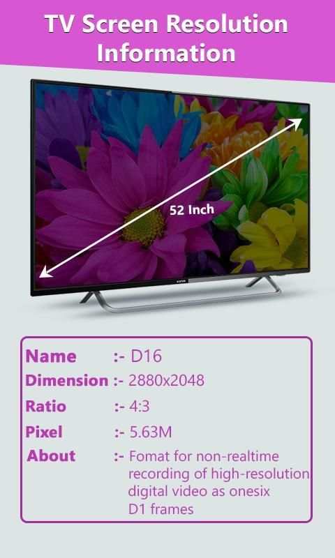 TV Display Screen Size Calculator screenshot 1