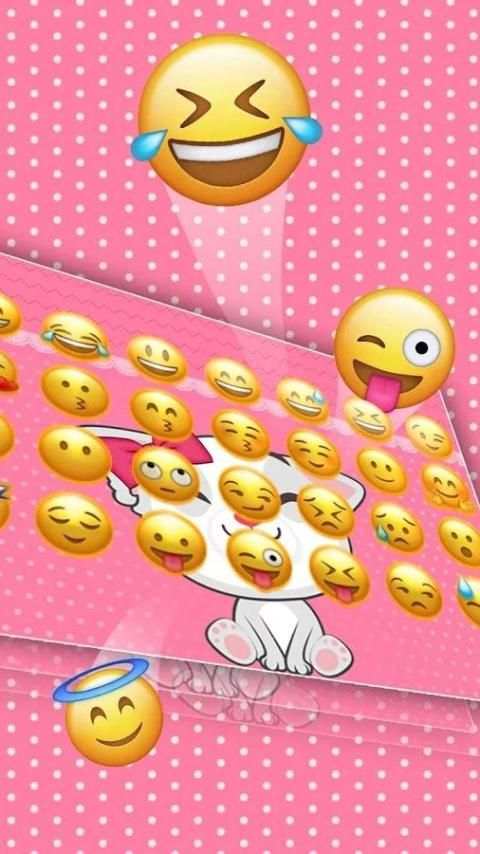 Cute Cat Bowknot Keyboard скриншот 2