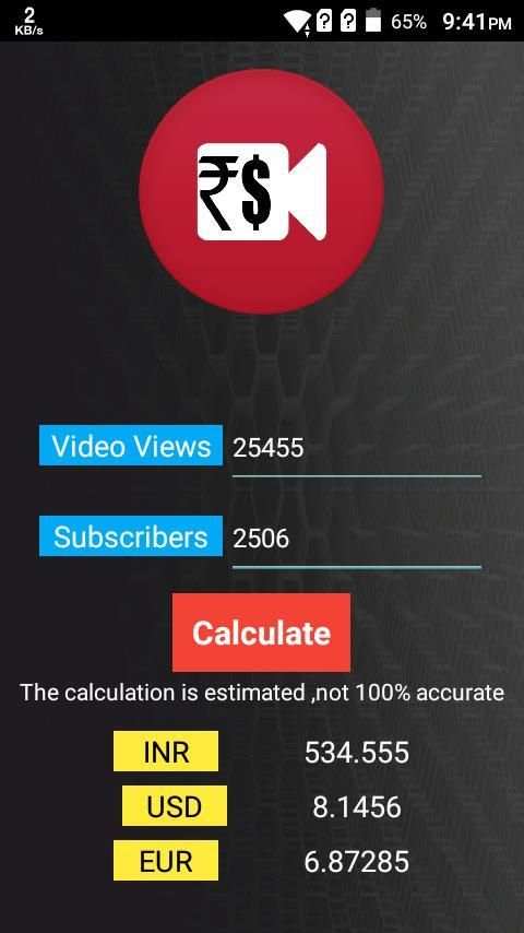 YouTube Earning Calculator screenshot 1