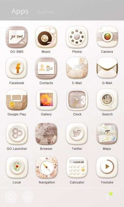 White Wooden GO Launcher Theme screenshot 4