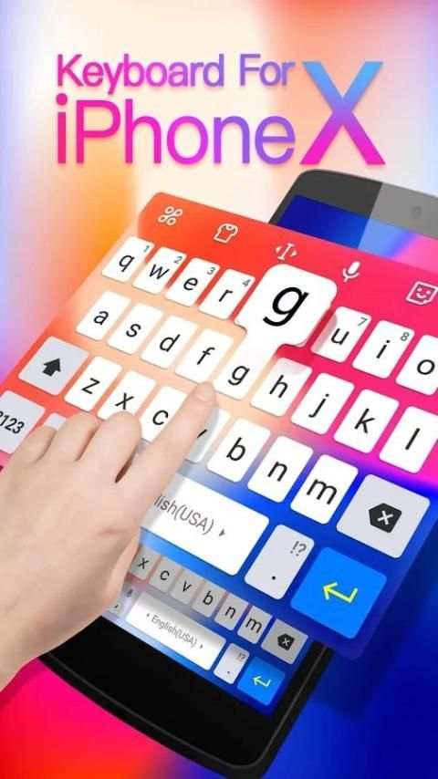 Rainbow Keyboard Theme for Phone X скриншот 1
