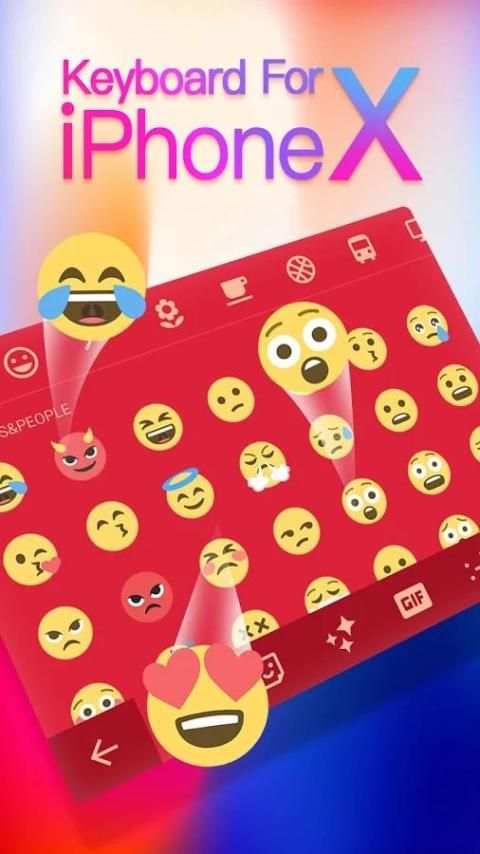 Rainbow Keyboard Theme for Phone X скриншот 3