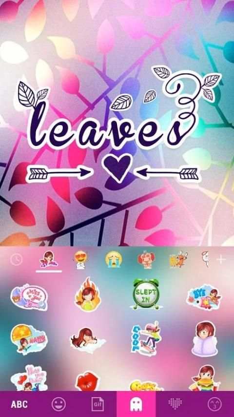 Leaves Emoji Kika Keyboard скриншот 4