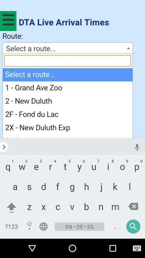 Duluth DTA Bus Tracker screenshot 2