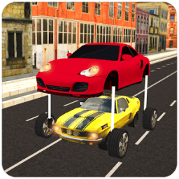 Elevated Police Car Driving Cop Chase Traffic Rush icon