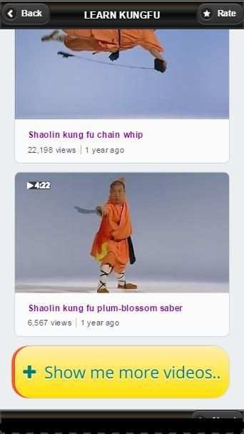 KungFu Videos 5 تصوير الشاشة