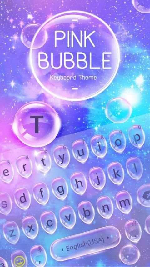 Pink Water Bubble Drop Keyboard Theme & Emoji 4 تصوير الشاشة