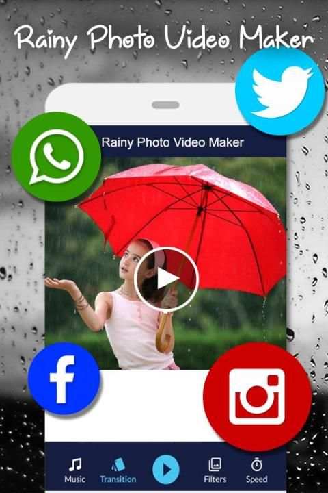 Rainy Video Maker - Rainy Photo Video Maker स्क्रीनशॉट 1